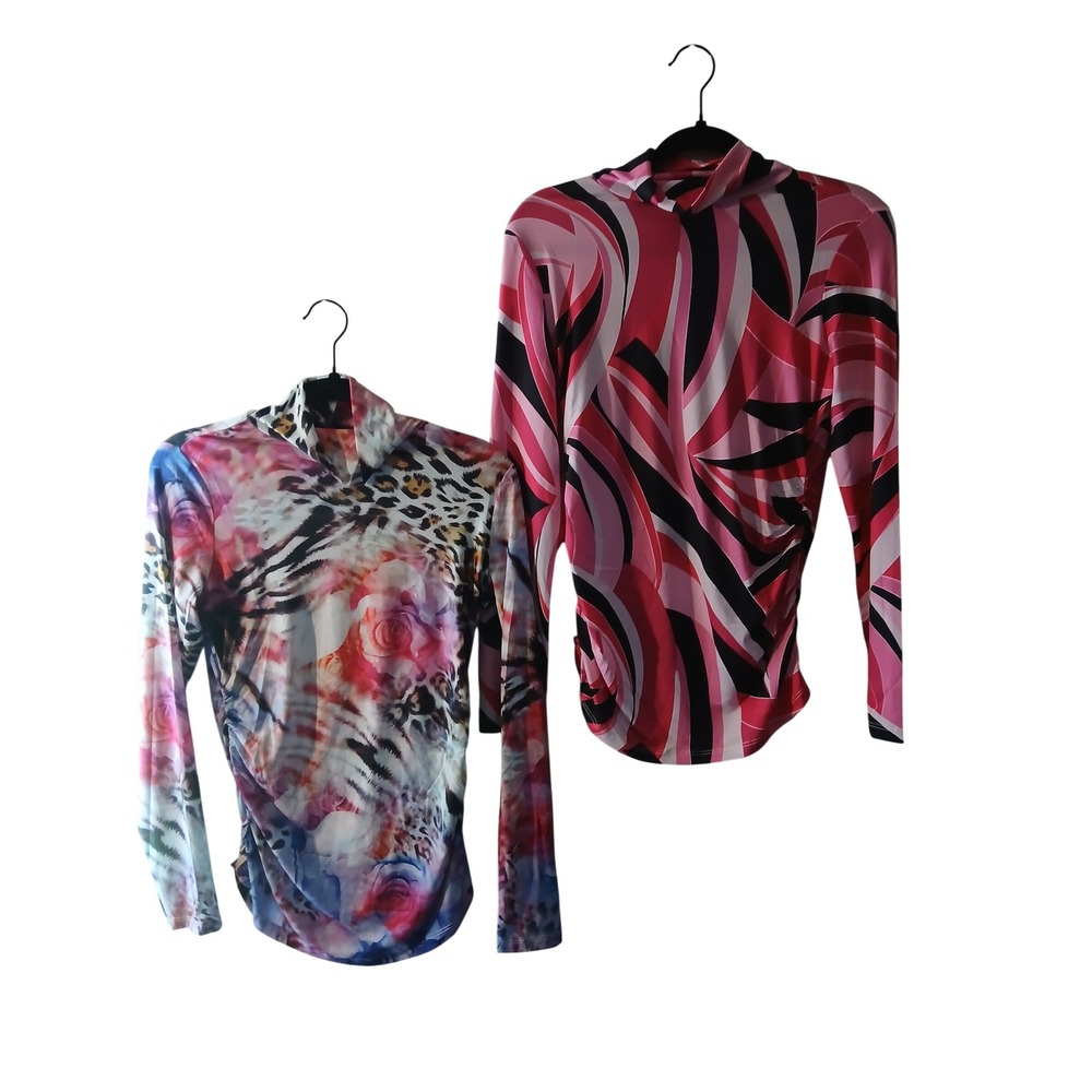 2 Boston Proper Womens Mock Neck Ruched Long Sleeve Top Bundle Pink S - Picture 4 of 8